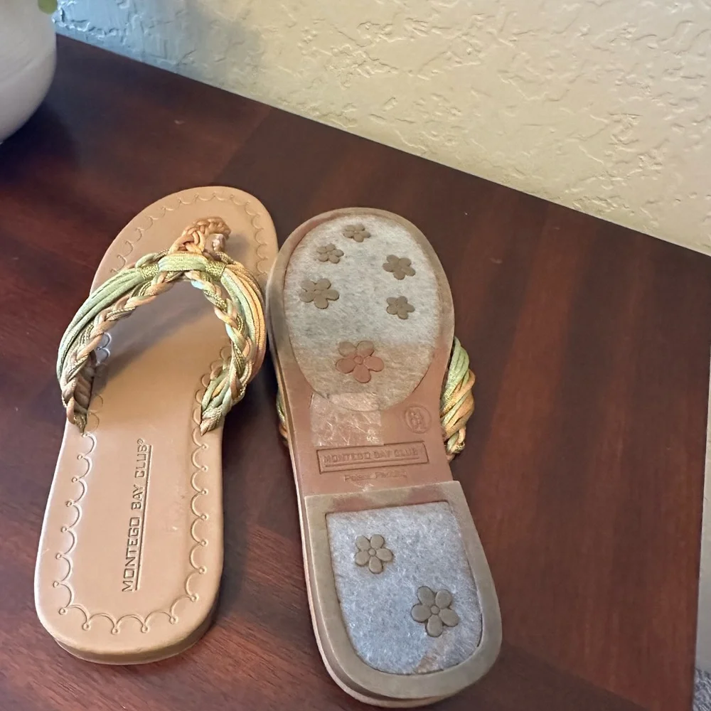 Montego Bay Club Tan and Green Sandals with Elegant Design - Picture 6 of 7